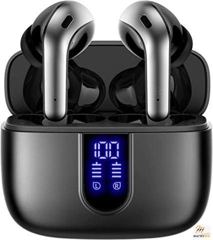 Water-Resistant Wireless Earbuds with USB-C & Wireless Charging | LED Power Display