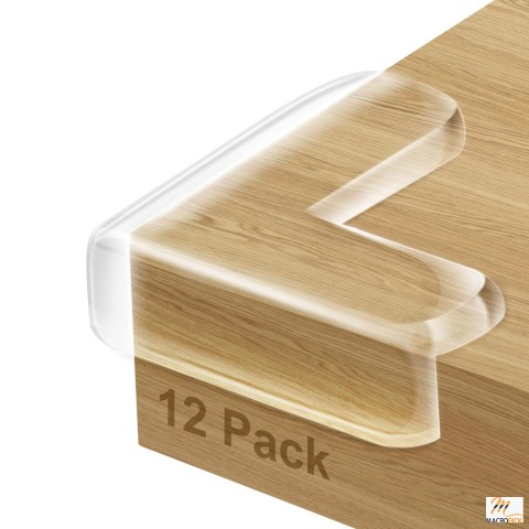 12-Pack Corner Guards: Baby Furniture Safety Bumpers for Table Edges, Sharp Corners - Edge & Corner Protection