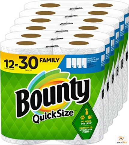 Super-Absorbent White Colored Quick-Sized Paper Towels Rolls for Multipurpose Cleaning