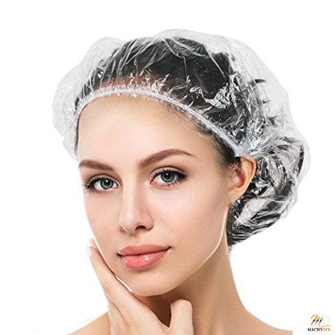 Multifunctional & Water-Resistant Disposable Shower Caps for All | Clear Plastic Hair Cover