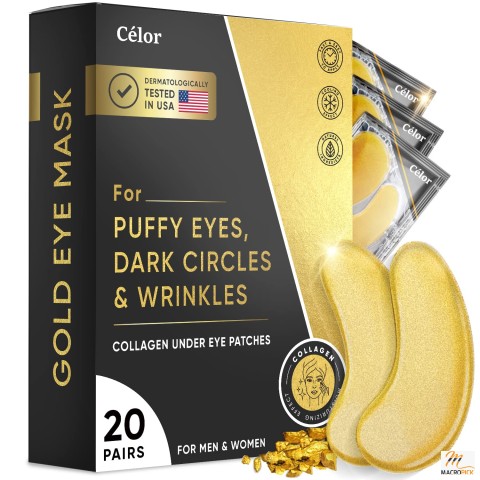 Natural scented Hydrating Under Eye Patches for Dark Circles and Puffiness | Gold Under Eye Patches for Under Eye Care