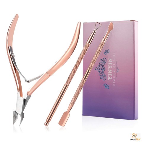Durable Manicure Pedicure Tools for Fingernails and Toenails RoseGold Cuticle Trimmer