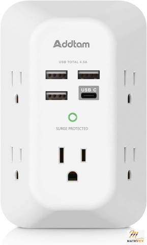 Smart Designed USB Wall Outlet Extender With Fast Charging USB Ports & AC Outlets | Travel Sized & Perfect for Any Place