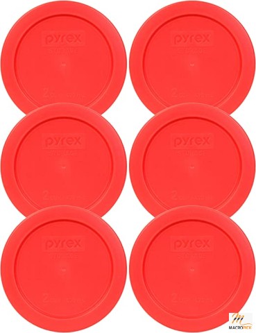 Pack of 6 Non-Porous & BPA-Free Red Plastic Food Storage Lids