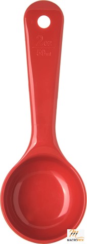 Pack of 12 Red-Colored Solid Measuring Spoon with Short Handle & Flat Bottom