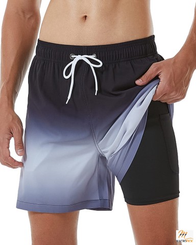 Extra-Large Quick-Dry Elastic Swim Shorts with Zipper Pockets | Multiple Colors Available