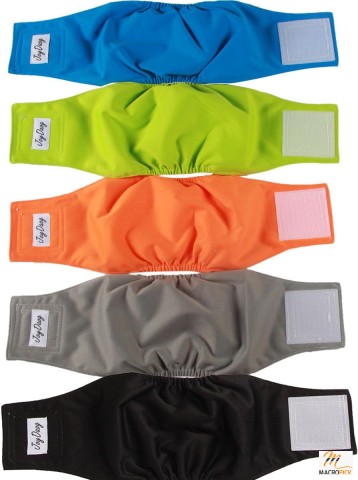 Waterproof outer layer  Reusable Belly Bands for Male Dogs Soft Comfortable ,Breathable ,5 Pack Premium Washable Dog Diapers 2X -LARG