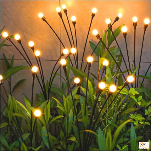 Pack of 4 Weather-Resistant Solar Garden Lights for Outdoor Decoration | Equipped with Warm White on Heavy Bulb Base Flexible Iron Wire