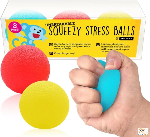 Squishy Stress Balls by The Original Monkey Noodle - 3 Pack - Sensory Toys for Kids - Promotes Creativity, Focus, and Fun