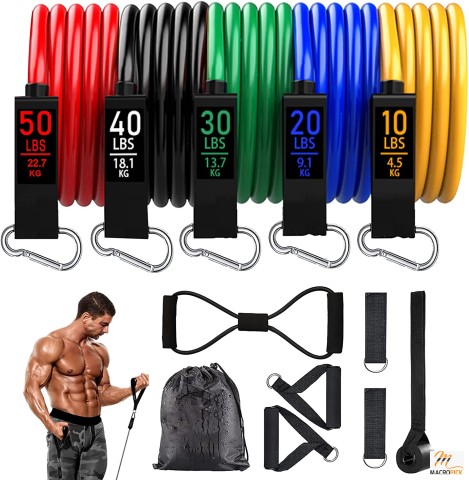 Multi-Level Resistance Bands Set for Men and Women Regular Workout | Multiple Colors Available