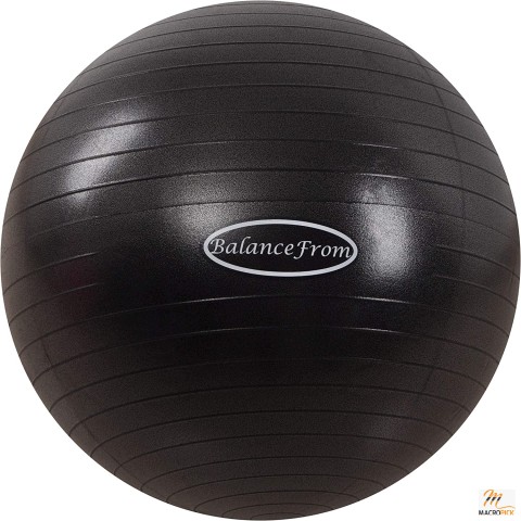 Multipurpose,Medium Sized,Burst-Resistant and Anti-Slip Fitness Yoga Ball with Quick Air Pump for Men and Women | Multiple Colors Available