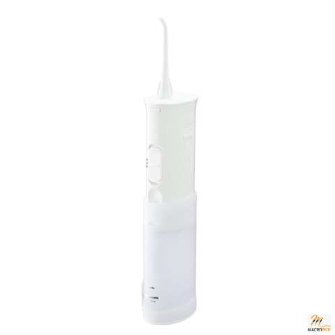 Compact Water Flosser, 2-Speed Battery-Operated Oral Irrigator with Foldable Design for Travel (White)