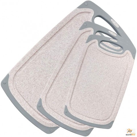 Dish Washer Safe Professional Kitchen Cutting Board Set - BPA Safe - Designed With Non Slip Mats