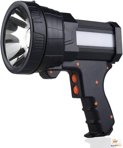 Battery Powered Super Bright Handheld LED Searchlight with Foldable Tripod Stand for Outdoor Camping