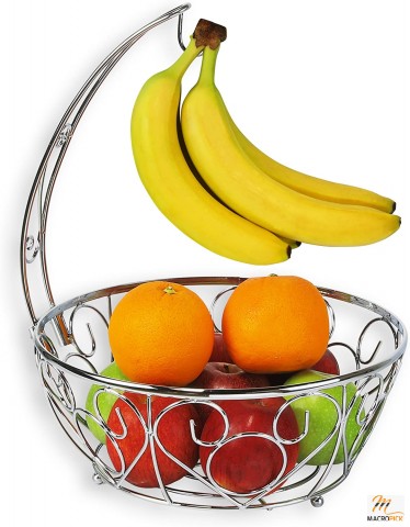 Fruit Storage Basket with Detachable Banana Holder