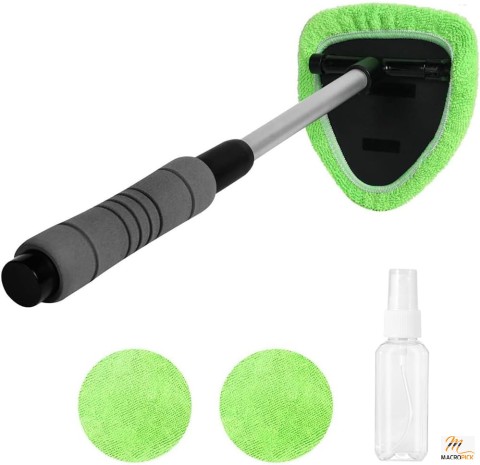 Extendable Windshield Cleaner: Effortless Interior Car Window Cleaning Tool with Microfiber Pad, Extendable Handle for Auto Glass