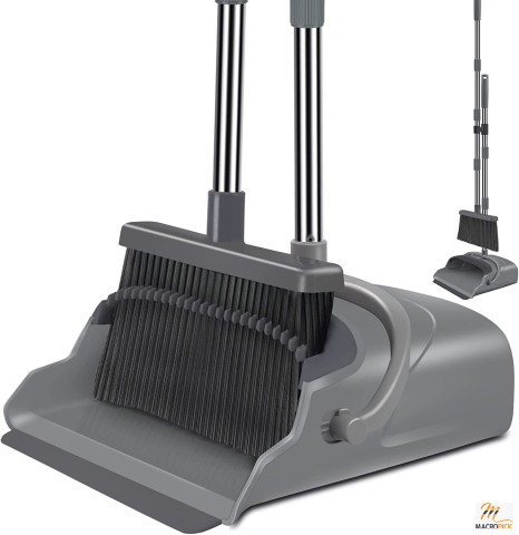 Heavy-Duty Broom and Dustpan Set for Home with Extendable Broom Pole | Multiple Colors Available