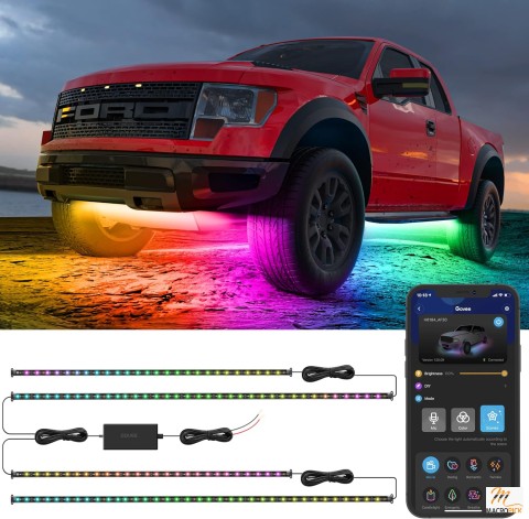 RGBIC Smart LED Underglow Car Lights - 16 Million Colors, App Control, 10 Scene Modes, 2 Music Modes - for Cars, SUVs, Trucks