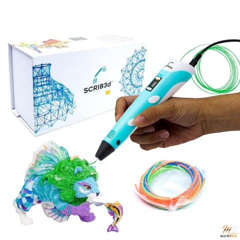 User Friendly 3D Printing Pen with 3 Starter Colors of PLA Filament for Beginner & Advance 3D Printing