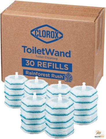 Clorox ToiletWand Disinfecting Refills, Rainforest Rush Scent, 30 Ct - Package May Vary