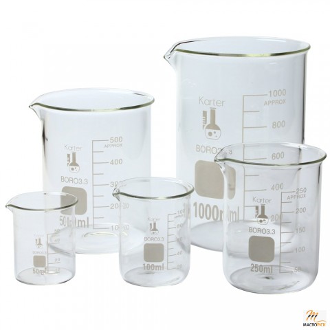 5 Sizes Borosilicate  Glass Beaker Set