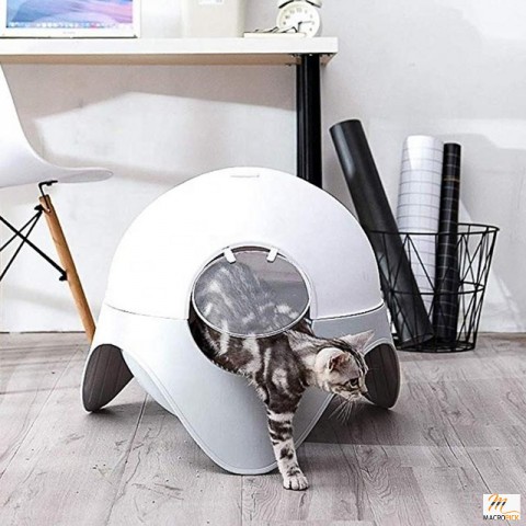 Closed Cat Toilet Cat Litter Box Space Capsule Plastic Pet Litter Box Cleaning Supplies