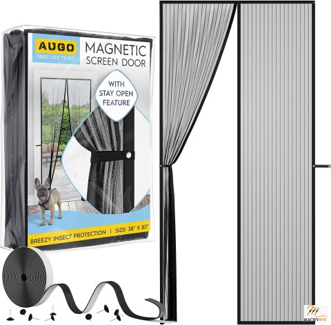 Magnetic Screen Door: Heavy Duty Mesh Partition, Self-Sealing, Hands-Free - Pet and Kid Friendly - 38" x 83