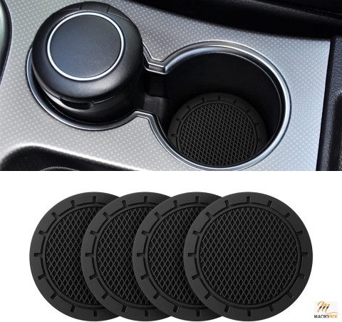 Car Cup Holder Coaster - Anti Slip Design PVC Material - Universal Fit For Most Cars - Waterproof And Easy To Clean Car Coasters