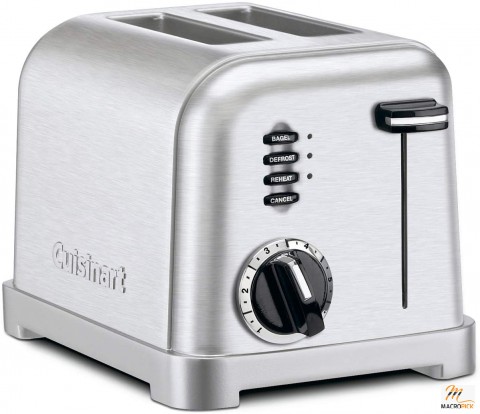 Brushed Stainless 2 Slice Toaster | Stainless Steel | Extra Wide Slots