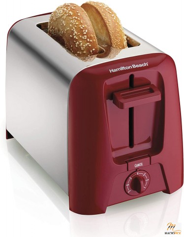 Hamilton Beach 2 Slice Toaster with Extra Wide Slots, Shade Selector, Auto-Shutoff, Cancel Button, and Toast Boost - Red