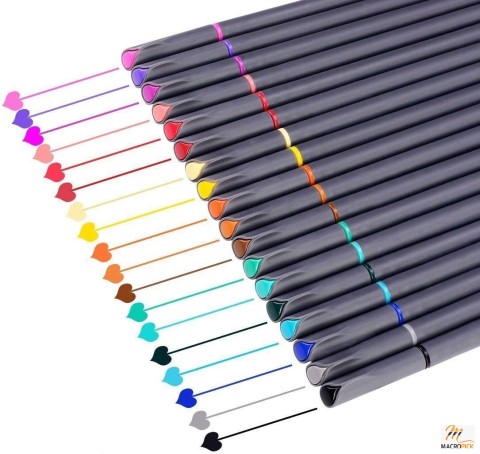 18-Pack Journal Planner Pens: Colored Fine Point Markers for Bullet Journaling, Writing, Note Taking, Calendar, Coloring - Fine Tip Drawing Pens