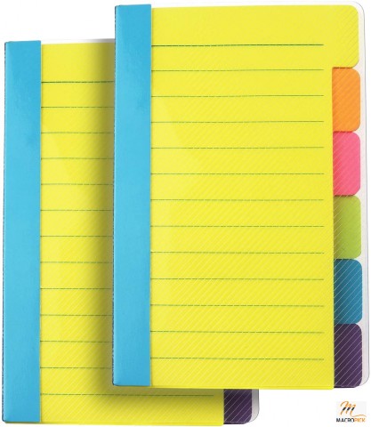 2 Pack 100+ Sticky Notes Tabs, Self-Stick Lined Bright Colors  Notepads, Office and School Supplies