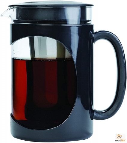 Primula Burke Deluxe Cold Brew Coffee Maker: Durable Glass Carafe, Removable Mesh Filter, 6 Cup Size, Dishwasher Safe - Black