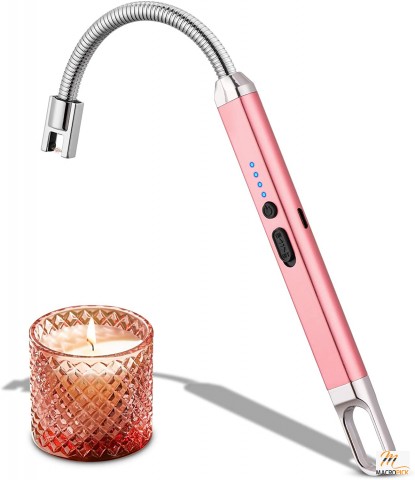 Electric Candle Lighter: Rechargeable USB, Arc Windproof, Flameless - Ideal Birthday Gifts for Women, Men, Rose Gold