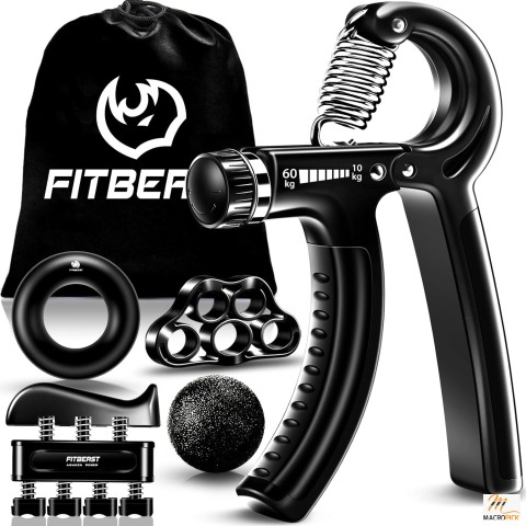 5-Pack Adjustable Grip Strengthener Kit for Forearm and Hand Grips Strengthening