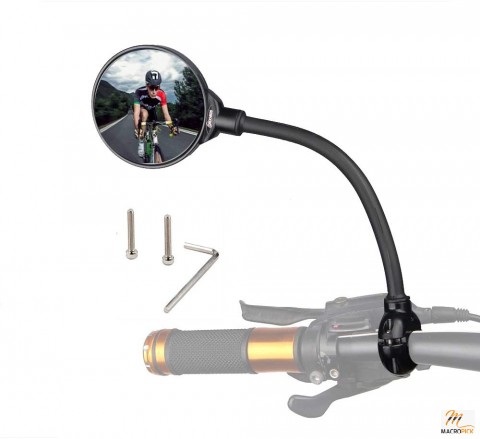 Rotatable Bike Mirror: Wide Angle, Adjustable, Shockproof Convex Mirror - Universal Rear View for Bicycles