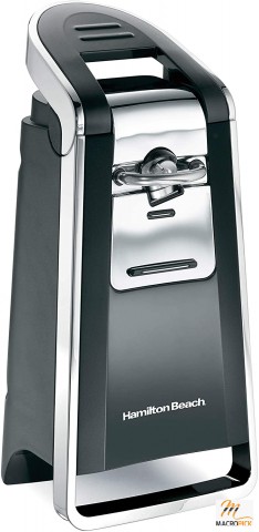 Extra Tall Electric Automatic Can Opener | EASILY OPEN CANS WITH ONE HAND | ELIMINATES SHARP LID EDGES | Black and Chrome