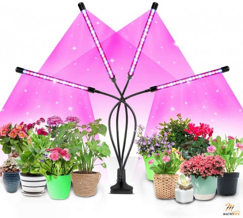 4WDKING LED Grow Light - 40W Full Spectrum Lamp with Timer, 10 Brightness Levels, 3 Red/Blue Modes for Indoor Plants