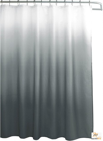 Waffle Shower Curtain Set, 70" x 72", Dark Grey Ombre, 13-Piece Bundle by Creative Home Ideas