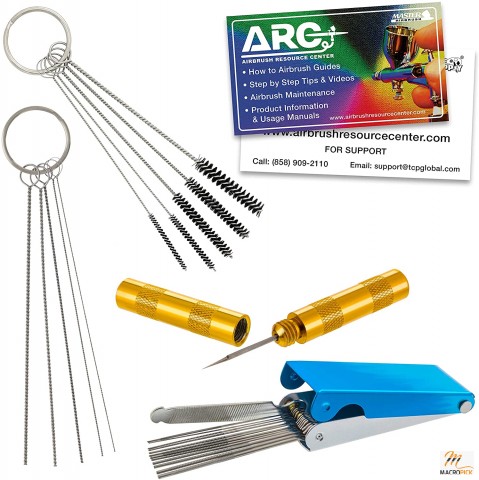 Airbrush Cleaning Kit - Complete Needle, Brush, and Pick Tool Set - Perfect Tools For Delicate Tools