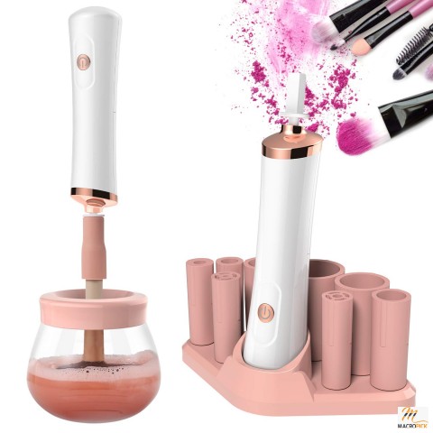 Upgraded Makeup Brush Cleaner and Dryer Machine,Electric Cosmetic Automatic Brush Spinner with 8 Size Rubber Collars,Wash and Dry in Seconds,Deep Cosmetic Brush Spinner for Brushes