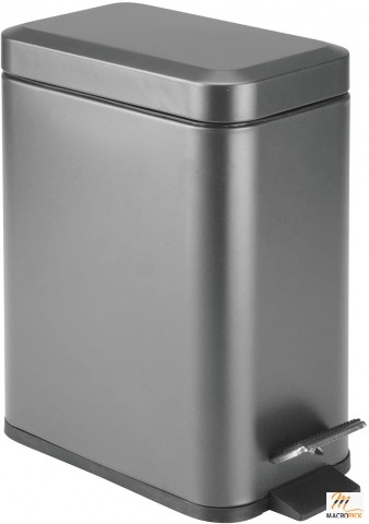 1.3 Gallon Rectangular Step Trash Can - Slim Metal Garbage Bin With Removable  Liner Bucket