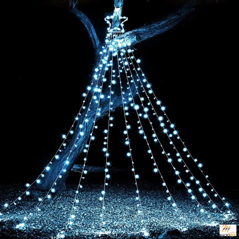 Star String Lights - 335 LED & 8 Lighting Modes Waterfall Lights for Christmas Tree Decorations