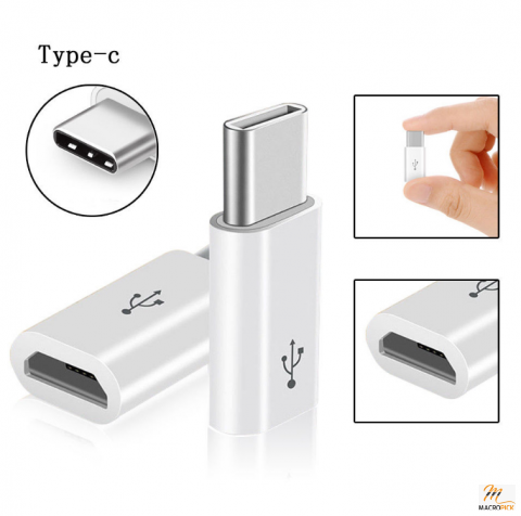 6 Pack USB Type C Male to Micro USB Female Converter Adapter