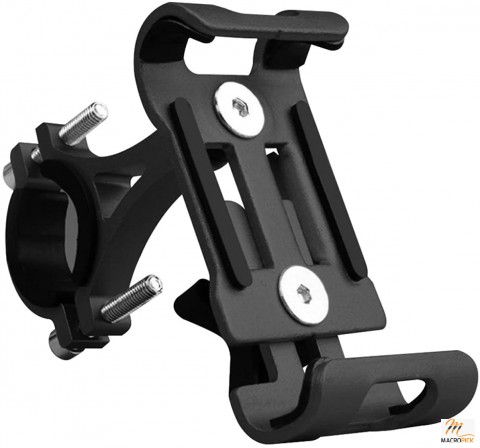 Universal Aluminum Non-Skid Motorcycle Bicycle Bike Handlebar Mount Phone Holder - Black