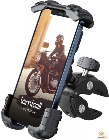 Bike Phone Holder Mount - Motorcycle Handlebar Phone Mount Clamp, One Hand Operation ATV Scooter Phone Clip for iPhone 12 / 11 Pro Max / X / XS, Galaxy S10 and 4.7"- 6.8" Cellphone - Black Visit the Lamicall Store