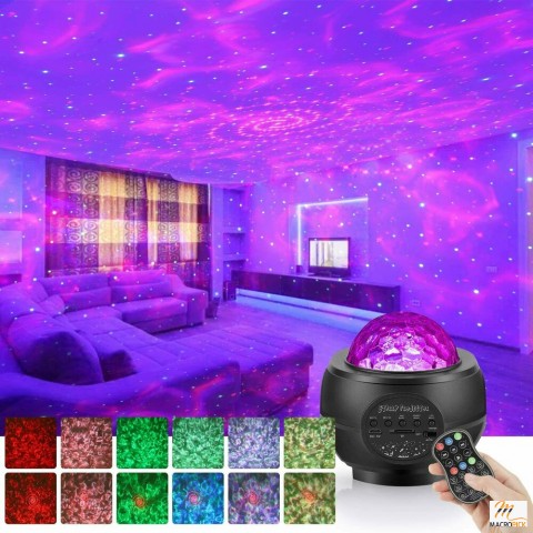 Projector Galaxy Night Light Ocean Star Party Speaker With LED Lamp and Remote Control Multiple colors & 6 Angle Design