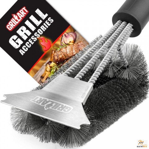 Grill Brush and Scraper - Extra Strong BBQ Cleaner Accessories - Rust Resistant Powerful Grill Brush
