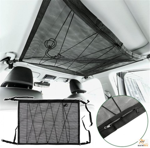 Car Ceiling Cargo Net Storage, 31"x23" Double-Layer and Drawstring, (Balck (31"x20.5"))