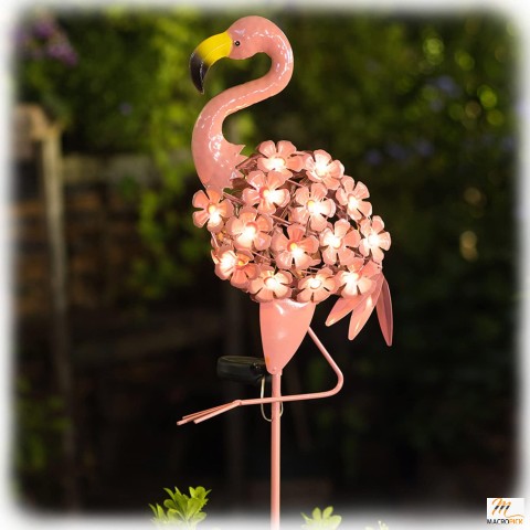 Solar Flamingo Path Lights: Waterproof Warm White LED for Lawn, Patio, Courtyard - Perfect Garden Decor and Christmas Gift